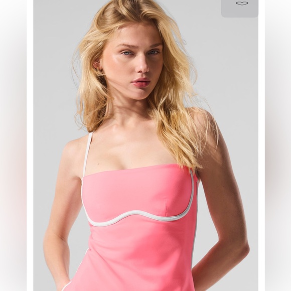 NWT ALO Neon Bubblegum pink streamlined airbrush tennis dress XXS - Picture 3 of 12